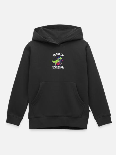 Brüllender Dinosaurier - Kinder Premium Organic Hoodie - Schwarz