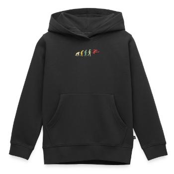 Hürden Mann, die Evolution läuft - Kinder Premium Organic Hoodie - Schwarz - Vorne - AI Model Kid Male (0cm)