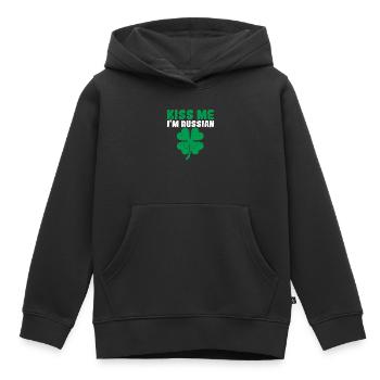 Embrasse-moi Je suis russe Irish St Patrick’s Day Drink - Sweat Premium à capuche enfant bio - noir - Devant - AI Model Kid Male (0cm)
