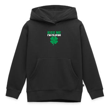 Embrasse-moi Je suis philippin irlandais St Patrick’s Day - Sweat Premium à capuche enfant bio - noir - Devant - AI Model Kid Male (0cm)
