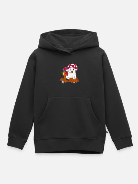 Pilz Motorroller - Kinder Premium Organic Hoodie - Schwarz