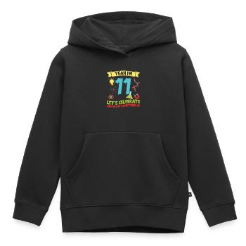 yes I'm 11 - Science Birthday - Kids Premium Organic Hoodie - black - Front - AI Model Kid Male (0cm)