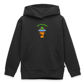 I am already 2 years UFO Alien 2nd birthday - Kids Premium Organic Hoodie - black - Front - AI Model Kid Male (0cm)