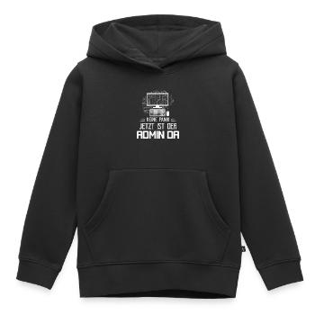Keine Panik Jetzt ist der Admin da It Programmiere - Kinder Premium Organic Hoodie - Schwarz - Vorne - AI Model Kid Male (0cm)