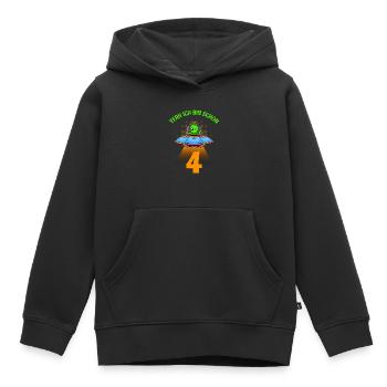 I am already 4 years 4th birthday boy - Kids Premium Organic Hoodie - black - Front - AI Model Kid Male (0cm)