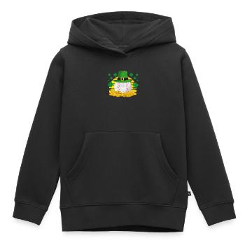 Lucky Baseball Leprechaun Hat Heap Golden Coin - Sweat Premium à capuche enfant bio - noir - Devant - AI Model Kid Male (0cm)