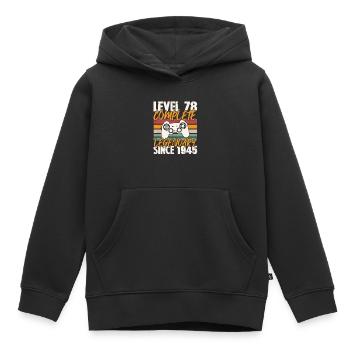 Geburtstagsgeschenk, Level 78 Complete 1945 - Kinder Premium Organic Hoodie - Schwarz - Vorne - AI Model Kid Male (0cm)