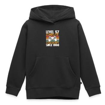 Geburtstagsgeschenk, Level 57 Complete 1966 - Kinder Premium Organic Hoodie - Schwarz - Vorne - AI Model Kid Male (0cm)