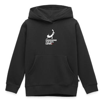 Freediving - Kids Premium Organic Hoodie - black - Front - AI Model Kid Male (0cm)