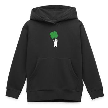 Paresseux Trèfle Mignon Trèfle Paresseux St Patrick - Sweat Premium à capuche enfant bio - noir - Devant - AI Model Kid Male (0cm)