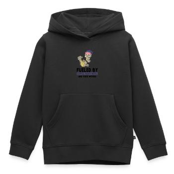 Kaffee Heavy Metal Schimpfwörter - Männer Outfit - Kinder Premium Organic Hoodie - Schwarz - Vorne - AI Model Kid Male (0cm)