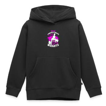 Deadlift Fitlochness Deadlift Gym - Sweat Premium à capuche enfant bio - noir - Devant - AI Model Kid Male (0cm)