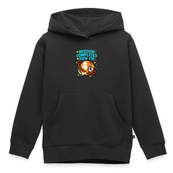 Space Birthday 4 Astronaut Planeten Raketenschiff - Kinder Premium Organic Hoodie - Schwarz - Vorne - AI Model Kid Male (0cm)