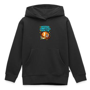 Space Birthday 7 Astronaut Planeten Raketenschiff - Kinder Premium Organic Hoodie - Schwarz - Vorne - AI Model Kid Male (0cm)