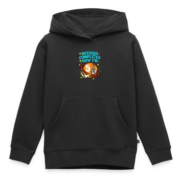 Space Birthday 5 Astronaut Planeten Raketenschiff - Kinder Premium Organic Hoodie - Schwarz - Vorne - AI Model Kid Male (0cm)