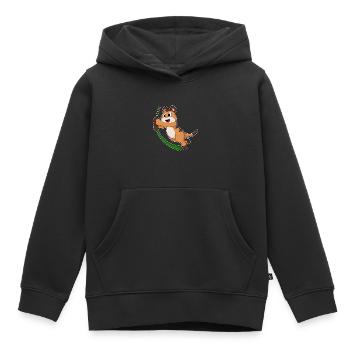 Erdmännchen Liane Dschungel - Kinder Premium Organic Hoodie - Schwarz - Vorne - AI Model Kid Male (0cm)