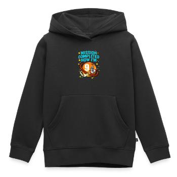 Space Birthday 9 Astronaut Planeten Raketenschiff - Kinder Premium Organic Hoodie - Schwarz - Vorne - AI Model Kid Male (0cm)