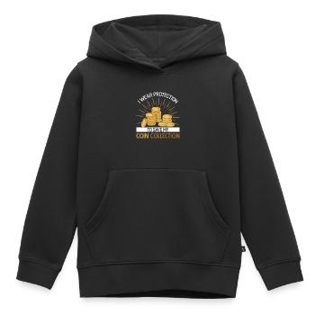 Coin Collector Numismatics Rare Coins Coin Lover - Kids Premium Organic Hoodie - black - Front - AI Model Kid Male (0cm)
