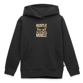 Calisthenics Retro Vintage Calis Athlète - Sweat Premium à capuche enfant bio - noir - Devant - AI Model Kid Male (0cm)