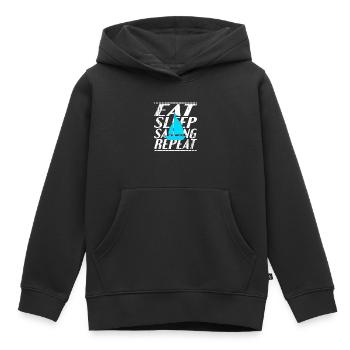 Alimentation Sommeil Voile - Sweat Premium à capuche enfant bio - noir - Devant - AI Model Kid Male (0cm)