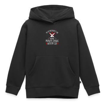 True Crime Retirement Plan Murder Show Junkie - Sweat Premium à capuche enfant bio - noir - Devant - AI Model Kid Male (0cm)