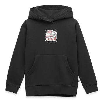 Les pdcasts de true crime sont ma langue préférée, Murderino - Sweat Premium à capuche enfant bio - noir - Devant - AI Model Kid Male (0cm)