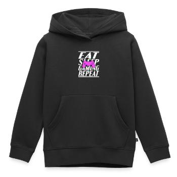 Eating Sleeping Gambling - Kids Premium Organic Hoodie - black - Front - AI Model Kid Male (0cm)