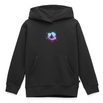 Méditation - Sweat Premium à capuche enfant bio - noir - Devant - AI Model Kid Male (0cm)