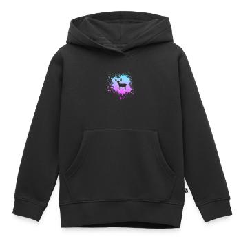 Élan - Sweat Premium à capuche enfant bio - noir - Devant - AI Model Kid Male (0cm)