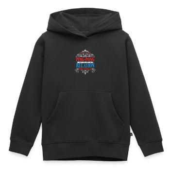 Joueur de ping-pong - Sweat Premium à capuche enfant bio - noir - Devant - AI Model Kid Male (0cm)