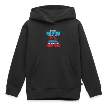 Une FIlle Avec Une Raquette De Ping Pong - Sweat Premium à capuche enfant bio - noir - Devant - AI Model Kid Male (0cm)