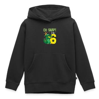 Oh Snap Ich bin 6 Krokodil 6. Geburtstag Alligator - Kinder Premium Organic Hoodie - Schwarz - Vorne - AI Model Kid Male (0cm)