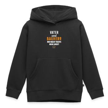Papa et promoteur Rien ne me fait plus peur - Sweat Premium à capuche enfant bio - noir - Devant - AI Model Kid Male (0cm)