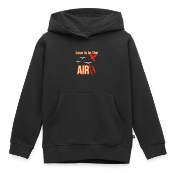 Liebe liegt in der Luft Vögel - Kinder Premium Organic Hoodie - Schwarz - Vorne - AI Model Kid Male (0cm)