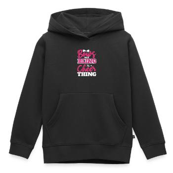 Bows & Bling It’s A Cheer Thing | Cheerleading - Sweat Premium à capuche enfant bio - noir - Devant - AI Model Kid Male (0cm)
