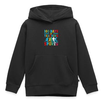 100 Tage Sportunterricht Schulfachlehrer - Kinder Premium Organic Hoodie - Schwarz - Vorne - AI Model Kid Male (0cm)