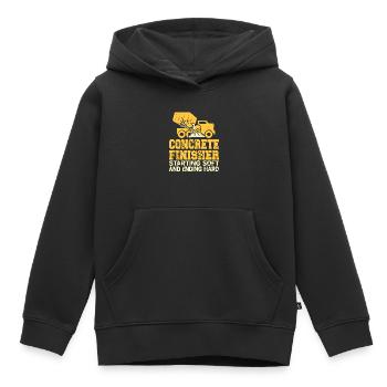 Finition Béton Démarrage Soft Ending Hard Retro - Sweat Premium à capuche enfant bio - noir - Devant - AI Model Kid Male (0cm)