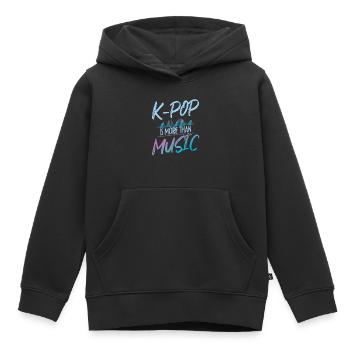 Musique pop coréenne - Sweat Premium à capuche enfant bio - noir - Devant - AI Model Kid Male (0cm)