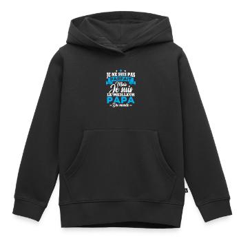 Pas parfait mais le meilleur papa du monde - Sweat Premium à capuche enfant bio - noir - Devant - AI Model Kid Male (0cm)