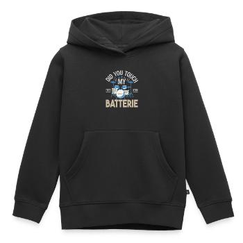 Did you touch my Batterie, Cadeau batteur Batterie - Sweat Premium à capuche enfant bio - noir - Devant - AI Model Kid Male (0cm)