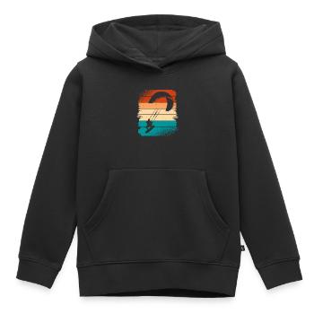 Kitesurfer Kitesurf Kitesurf - Sweat Premium à capuche enfant bio - noir - Devant - AI Model Kid Male (0cm)