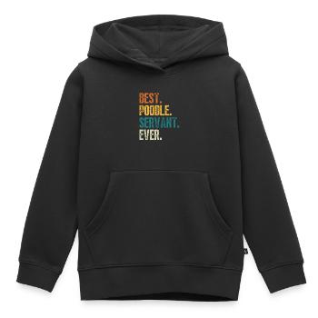 Meilleur serviteur de chien caniche jamais en détresse Retro Font - Sweat Premium à capuche enfant bio - noir - Devant - AI Model Kid Male (0cm)