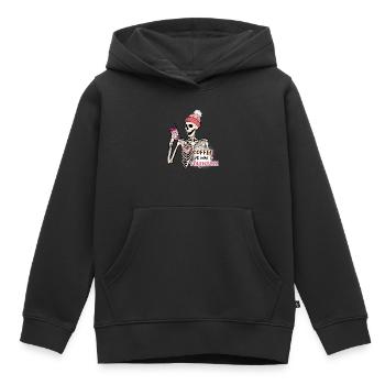 Kaffee ist mein Valentinstag Anti-Valentinstag - Kinder Premium Organic Hoodie - Schwarz - Vorne - AI Model Kid Male (0cm)
