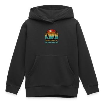 Don't Be A Dumb Bass Funny Fishing - Kids Premium Organic Hoodie - black - Front - AI Model Kid Male (0cm)