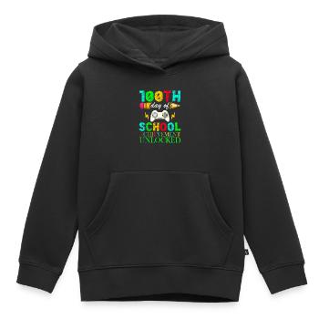 100th Day Of School Achievement Unlocked Schooler - Kids Premium Organic Hoodie - black - Front - AI Model Kid Male (0cm)