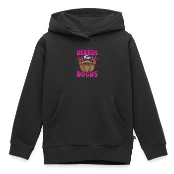 Barbes pour seins Sensibilisation au cancer du sein Rose - Sweat Premium à capuche enfant bio - noir - Devant - AI Model Kid Male (0cm)