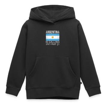 Argentine disant - Sweat Premium à capuche enfant bio - noir - Devant - AI Model Kid Male (0cm)