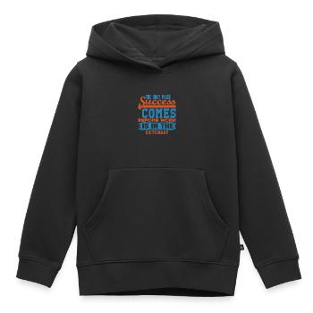 LE SEUL ENDROIT OÙ LE SUCCÈS VIENT AVANT LE TRAVAIL EST DANS LE - Sweat Premium à capuche enfant bio - noir - Devant - AI Model Kid Male (0cm)