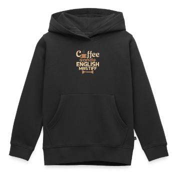 coffe and english mastiff pet lover - Kids Premium Organic Hoodie - black - Front - AI Model Kid Male (0cm)