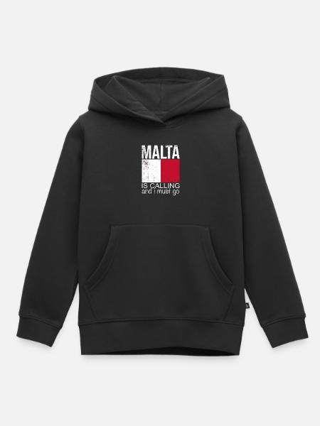 Malta Spruch - Kinder Premium Organic Hoodie - Schwarz